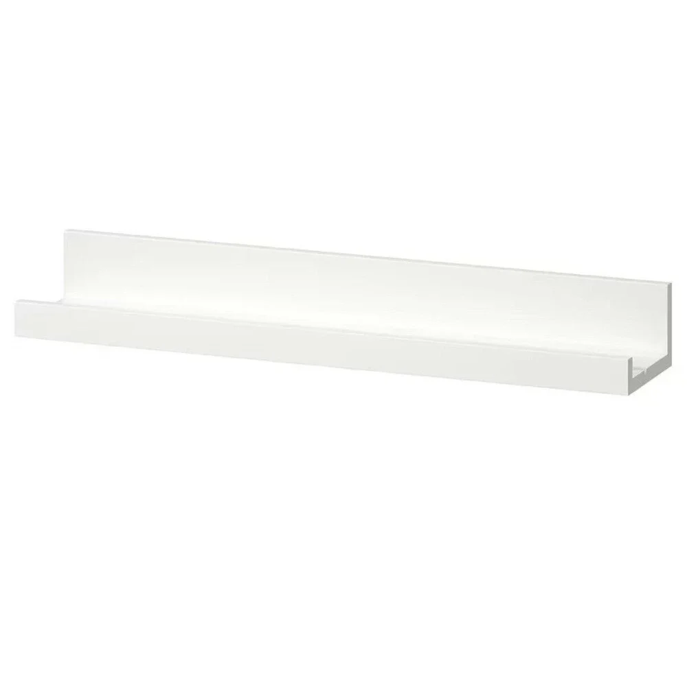 (2) IKEA Mosslanda 21 3/4” White Floating Shelf Picture Ledge 22509 (402.917.66)